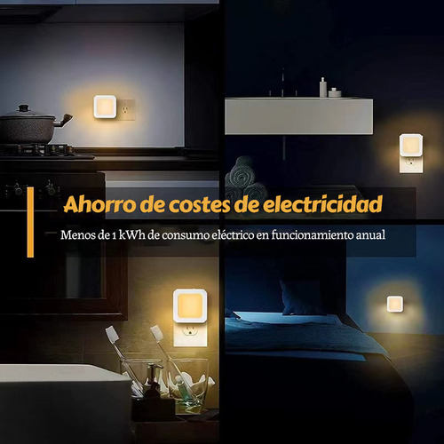 2 Pack Luz Nocturna Enchufable Con Sensor De Luz Para Hogar