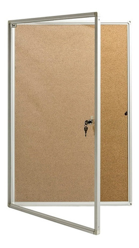 Vitrina De Corcho Marco De Aluminio  60 X 90 Cm. Con Llave