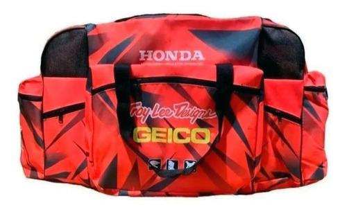 Bolso Enduro Motocross Cuatriciclo Honda Rojo