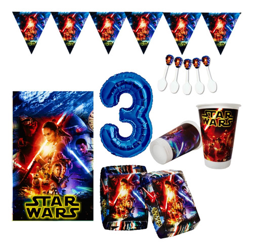 Set Kit Decoracion Star War 12 Niños + Obsequio