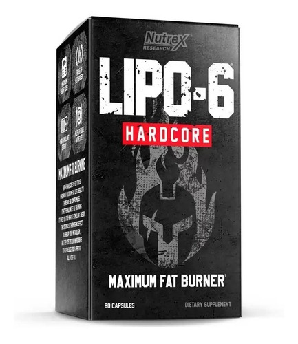 Termogénico Nutrex Warrior Lipo 6 Hardcore 60 Cápsulas