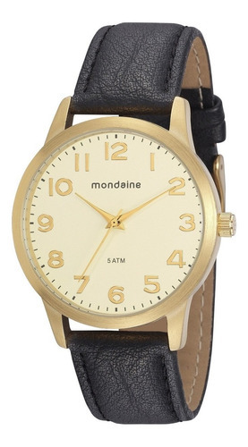 Relogio Masculino Mondaine Dourado Couro 76754gpmvdh4