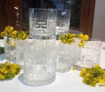 Comprar Antiguos Vasos Whisky Vidrio Tallado 10 Unid Impecables N451 Transparente