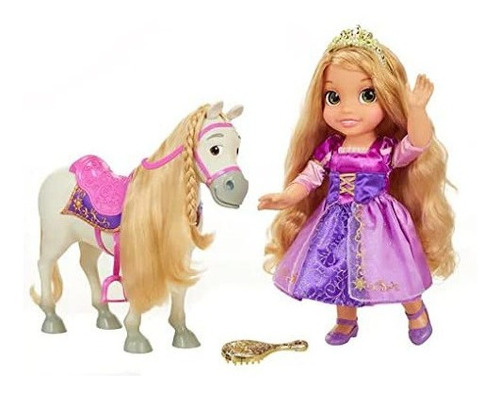 Muñeca Princesa Rapunzel Y Caballo Maximus Set 2 Pzas Disney