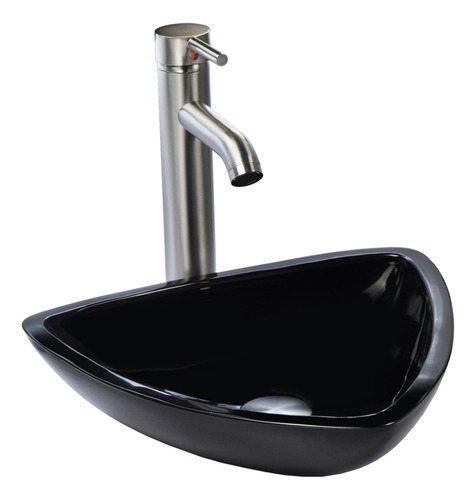 Esatto®paquete Drei Satin Lavabo Ovalin Negro Llave Desagües