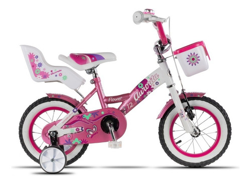 Bicicleta Aurora Flower R12 Nena Color Rosa/blanco