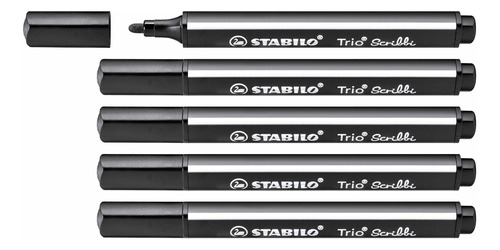 Stabilo Trio Scribbi Marcador Punta Dura 5 Color Negro