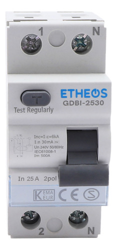 Disyuntor Interruptor Diferencial 25a Etheos Bipolar