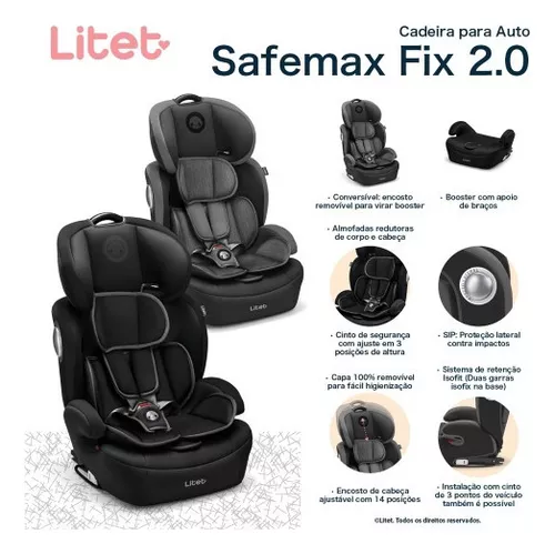 Cadeira Auto Safe Fix Preta Grupo 1-2-3 (De 9 a 36 Kg)
