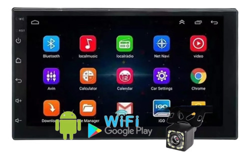 Radio Auto 2 Din 7 Pulgadas Wifi Gps Android 10.1 + Cámara