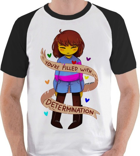 Camiseta Undertale Frisk Determinação Camisa Blusa Raglan