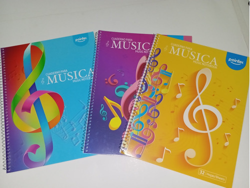 Cuaderno  Para Notas Musicales Con Espiral.