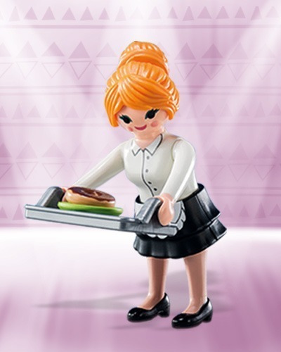 Playmobil Serie 10 Nena Camarera Mesera Moza Bandeja Sobre