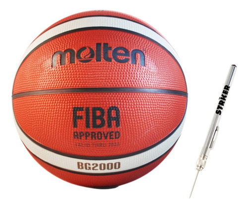 Pelota Básquet Molten B5g2000 Naranja + Medidor De Presión
