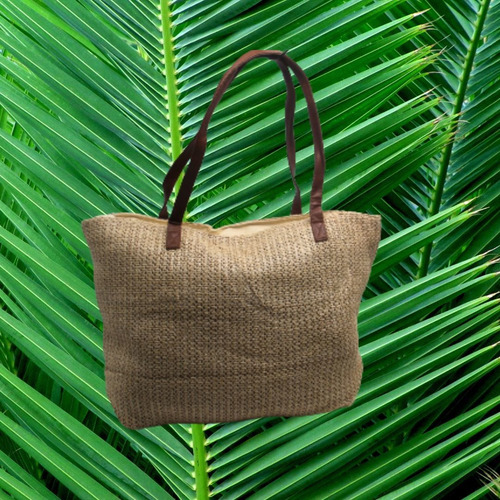 Bolsa Praia Via Luna Casual Feminina Cores Rústicas Cor Bege