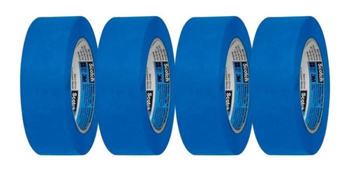 4 Rolos Fita Crepe Scotch Blue 48mmx50m Blue Tape 3m