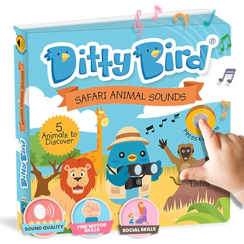 Libro Ditty Bird Safari Para Niños Pequeños | Libro De Son