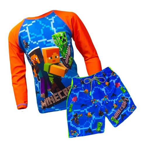 Conjunto Playero De Niños Minecraf