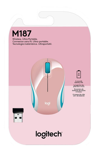 Mouse Logitech M187 Mini Wireless Refresh Pink