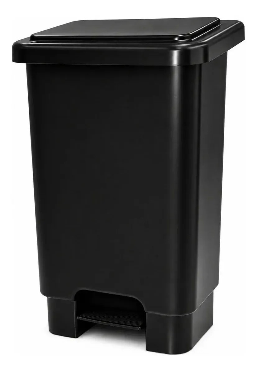 Lixeira Retangular C/ Pedal Preto 100L Larplasticos