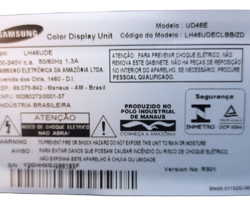 Monitor Led Samsung Profissional Lh46 Full Hd Mostruário (Recondicionado)