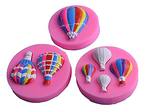 Juego De 3 Moldes De Silicona Para Fondant Con Globos Aerost