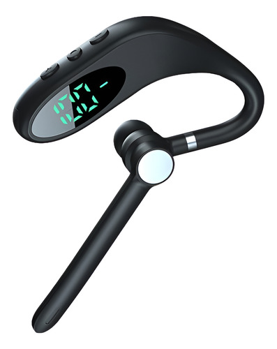 Audífono T10 Bluetooth 5.0 Cancelación De Ruido Y Display Color Negro Luz Azul