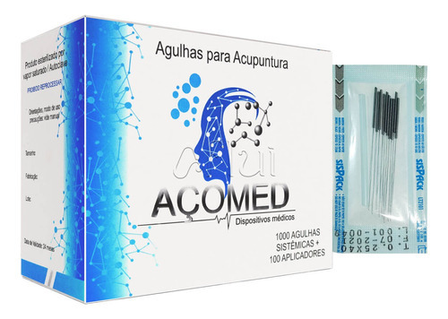 Kit 1000 Agulhas Sistêmica Acupuntura - Dry 25x40 Açomed