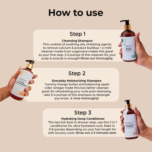 Fix My Curls Shampoo Hidratante Diário E Shampoo De Limpeza