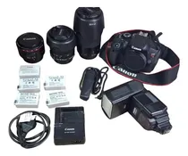 Comprar Cámara Dslr Canon Eos Rebel T4i Con 3 Lentes Y Mochila