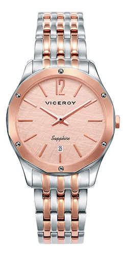 Reloj Viceroy 471134-95 Bicolor  Mujer Color Del Fondo Oro Rosa