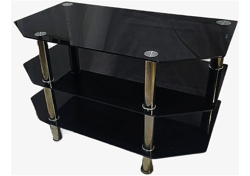 Mesa De Centro Rectangular De Cristal Negro Para Sala