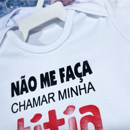 Body Personalizado Bebe / Frase Titia / Malha 100% Algodão