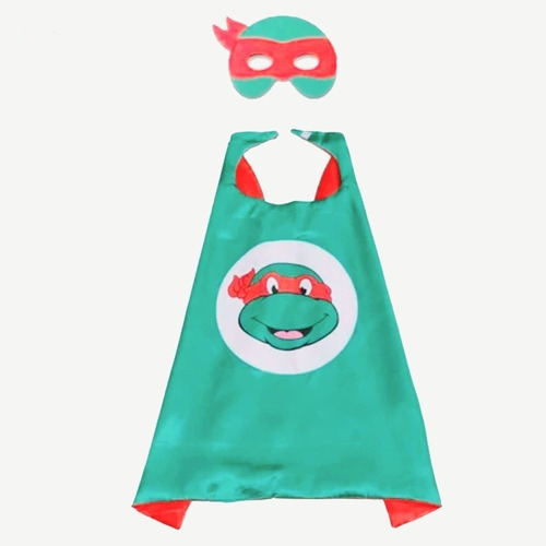 Capa Disfraz Infantil Tortugas Ninja Personaje Raphael Roja