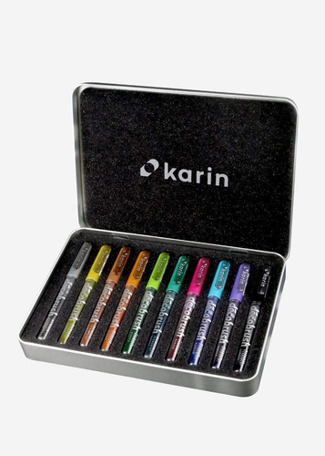 Karin Decobrush Metallic - 10 Brush Markers Metálicos