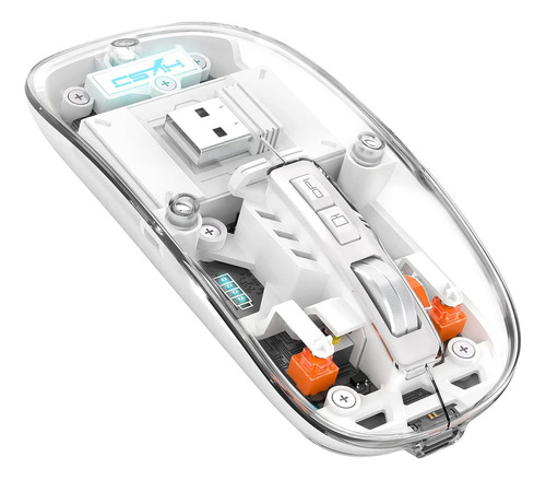 Wireless Bluetooth Mouse Transparent Rechargeable Silent