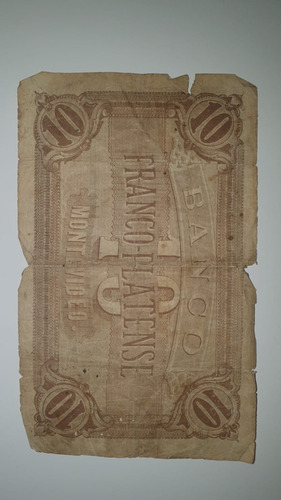 Billete 10 Pesos Uruguay 1870 Banco Franco Platense Pick 171