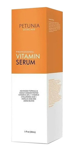 Imagen 2 de 2 de Sérum Vitamin C Serum Petunia Skincare día/noche para piel seca de 1floz