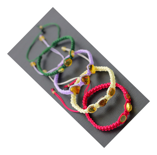 5 Pulseras De Ambar Color Variados Diámetro 5 Cm Largo 18 Cm