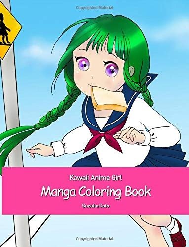 Manga Coloring Book Kawaii Anime Girls For Adult And Kids