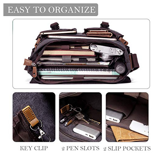 Bolso Mensajero Hombres, Satchel De Lona Resistente Al ...