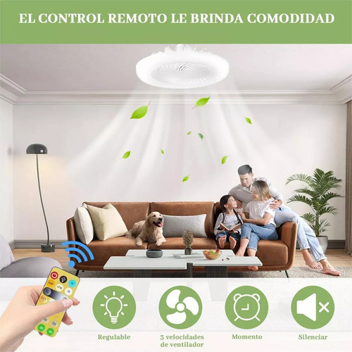 Ventilador De Techo Con Control Remoto Lámpara-ventilador Multifuncional Con Tres Tonos De Luz Ajustables Para Dormitorios Y Salones.