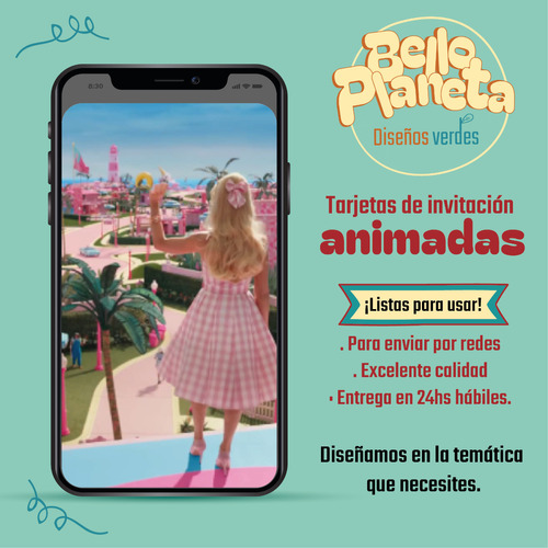 Invitación Digital Animada Barbie Pelicula (dos Variantes)