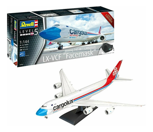 Avión Boeing 747-8f Cargolux 1/144 Model Kit Revell