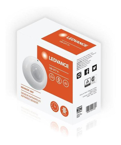 Imagen 3 de 4 de Sensor Detector Movimiento De Techo Ledvance 360° Ip20