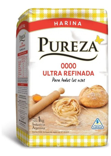 Harina De Trigo 0000 Ultra Refinada Pureza 1 Kg
