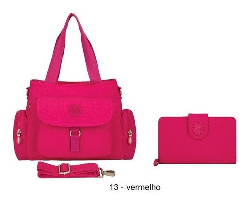 Conjunto Kit Bolsa Nylon 2554 + Carteira 2590 Vvt Moda