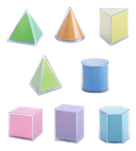 8 Piezas Transparentes 3d Formas Geométricas Montessori