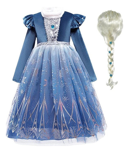 Vestido De Princesa Frozen Elsa Para Niña, Vestido De Reina