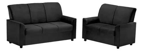 comprar Sofá Rubi 3+2 Cuerpos Tapizado Tela Negro